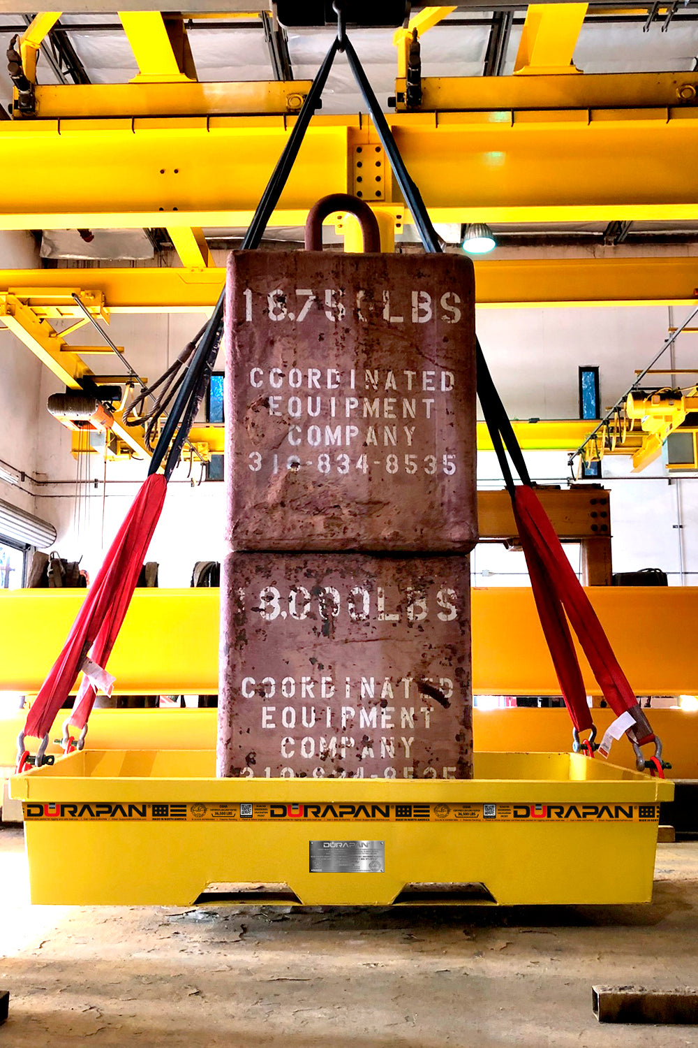 Concrete Washout Pan 72x72x14” 310 gal. [4 ASTM Crosby/Pewag overhead lifting links] California Engineer Certified | Made in North America |  For concrete pump truck washout | Steel reusable leakproof | Optional rain lid